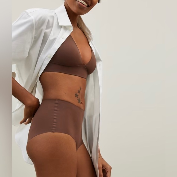 Everlane The Invisible High-Rise Hipster Panties NWT in Dark Tan/Brown Size XXS - Picture 3 of 7